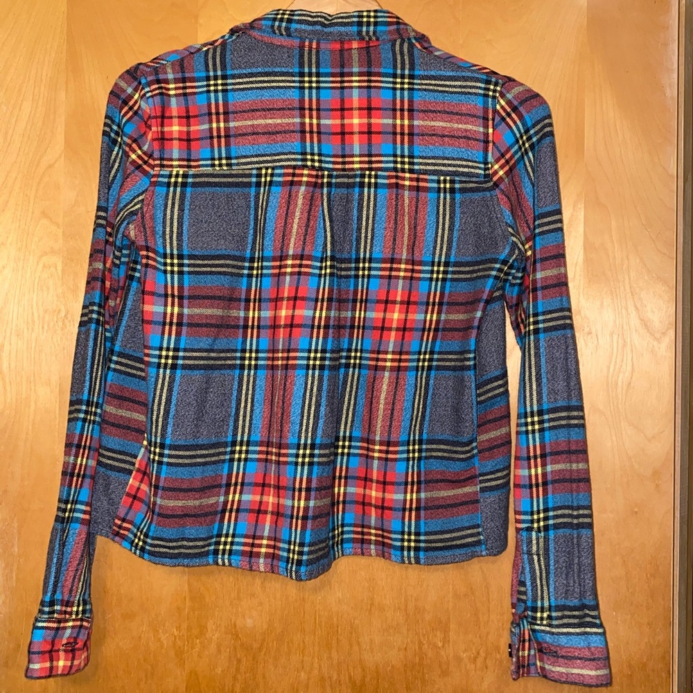 Topshop Button Down Plaid Crop - image 6